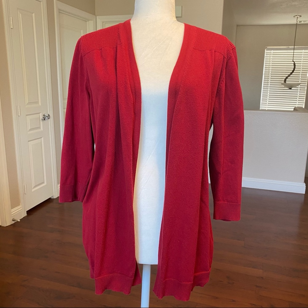 Karen Scott Red Cardigan